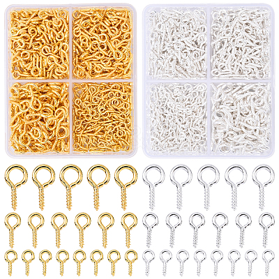 600Pcs Iron Screw Eye Pin Peg Bails IFIN-YW0003-80-1