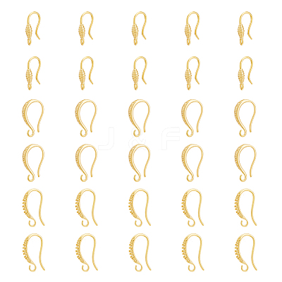 30Pcs 3 Style Rack Plating Brass Earring Hooks KK-DC0002-02-1