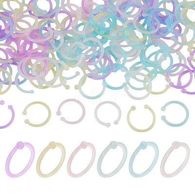 150Pcs 6 Colors Plastic Loose Leaf Book Binder Hinged Rings FIND-TA0010-54B-1
