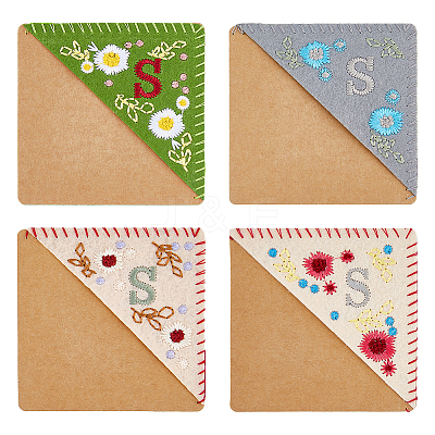 4Pcs 4 Style Felt Embroidery Bookmarks FIND-HY0003-46S-1