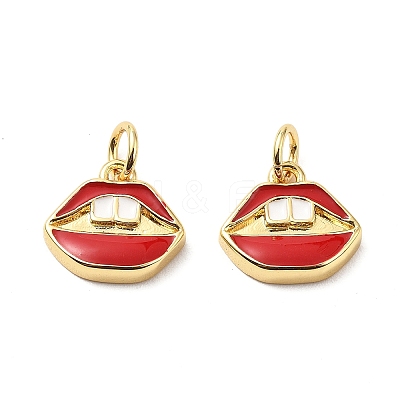 Brass Enamel Charms KK-L237-008G-1