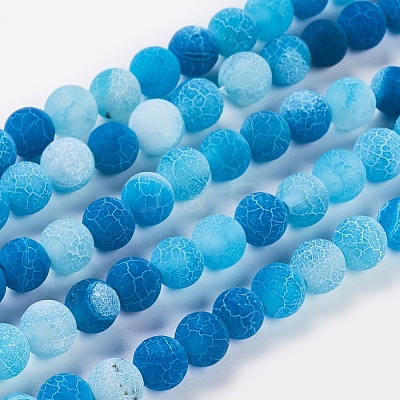 Natural Crackle Agate Beads Strands G-G055-6mm-2-1