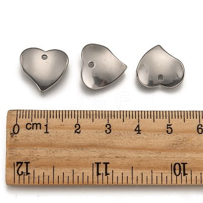 Tarnish Resistant 304 Stainless Steel Heart Charms X-STAS-M004-02-1