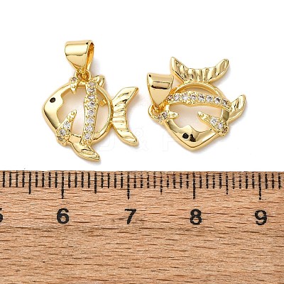 Brass Micro Pave Cubic Zirconia Pendants KK-A271-07E-G-1