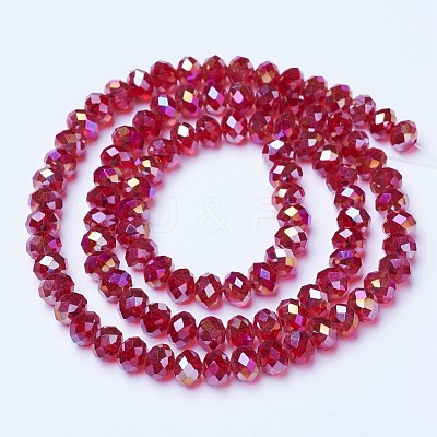 Electroplate Glass Beads Strands EGLA-A034-T8mm-B07-1