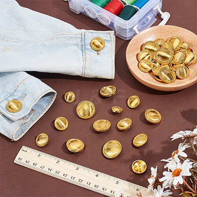 40Pc 5 Styles Alloy Buttons FIND-NB0005-78G-1