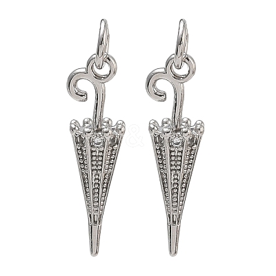 Brass Micro Pave Clear Cubic Zirconia Pendants KK-CBAD9DF-08P-1