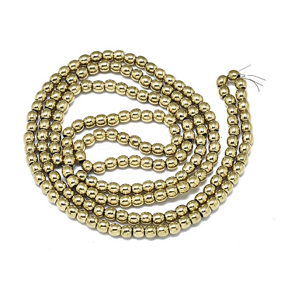 Electroplate Non-magnetic Synthetic Hematite Beads Strands G-S352-52A-01-1