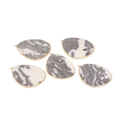 Natural Zebra Jasper Pendants G-E526-02K-1