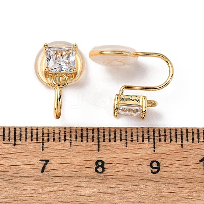 Brass Micro Pave Cubic Zirconia Ear Cuff Findings KK-F898-15B-G-1