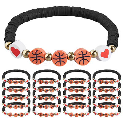 24Pcs Polymer Clay Heishi Beads Stretch Bracelets BJEW-DC00018-1
