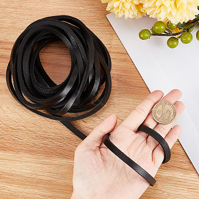 Flat Cowhide Leather Cord WL-GF0001-10B-02-1