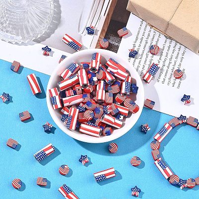 80Pcs 4 Styles Handmade Polymer Clay Beads CLAY-YW0002-71-1