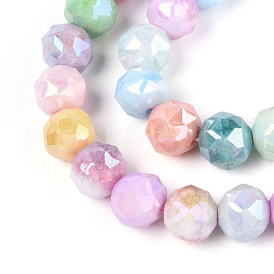 Anti-Tarnish Electroplate Glass Beads Strands X-GLAA-N010-10mm-02-1