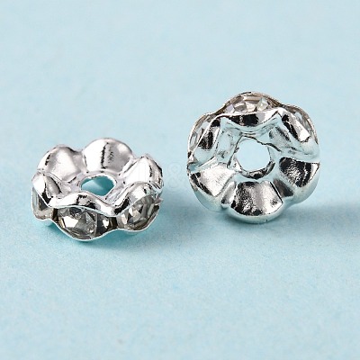 Brass Grade A Crystal Rhinestone Spacer Beads RB-A006-8MM-S-1