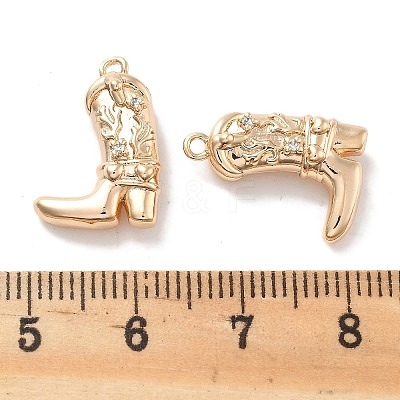 Brass Micro Pave Clear Cubic Zirconia Pendants KK-M102-25G-1