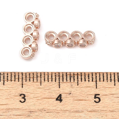 Rack Plating Brass Pave Clear Cubic Zirconia Spacer Bars KK-B088-11C-RG-1
