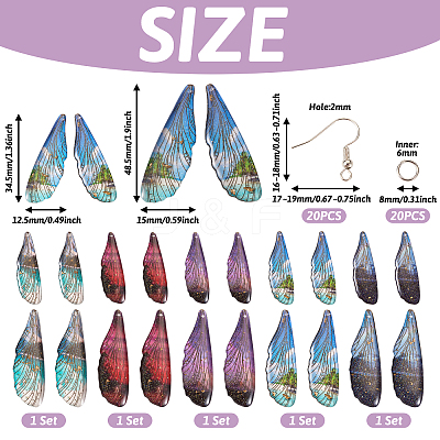 DIY Wing Dangle Earring Making Kit DIY-TA0005-44-1
