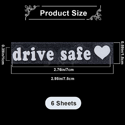 Laser PVC Drive Safe Self Adhesive Car Stickers STIC-WH0013-09A-1