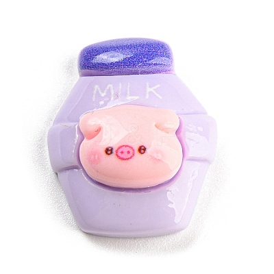 Pig Theme Opaque Resin Cabochons RESI-C042-03A-1
