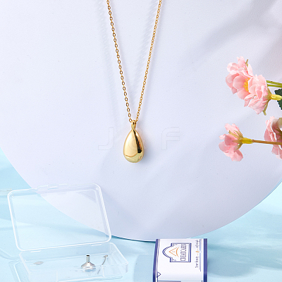 Teardrop 201 Stainless Steel Memorial Urn Ashes Pendant Necklaces DIY-CN0003-40G-1