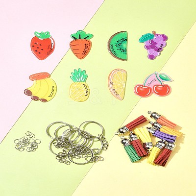DIY Fruit Acrylic Keychain Making Kits DIY-FS0006-80-1