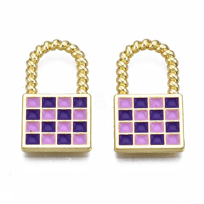 Rack Plating Alloy Checkerboard Pendants PALLOY-S132-255C-RS-1