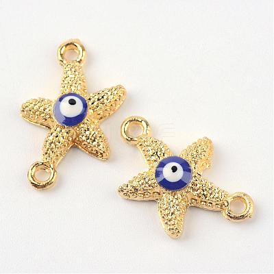 Alloy Enamel Evil Eye Links connectors ENAM-Q032-05-1