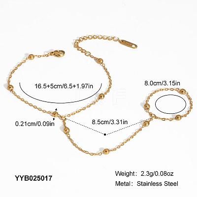 304 Stainless Steel Satellite Chain Finger Ring Bracelets for Women LS-XO2335-5-1