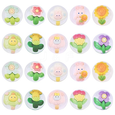20Pcs 10 Styles Transparent Resin Cabochons CRES-SZ0001-37-1