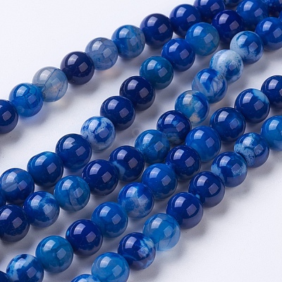 Natural Agate Beads Strands X-G-G754-07-8mm-1