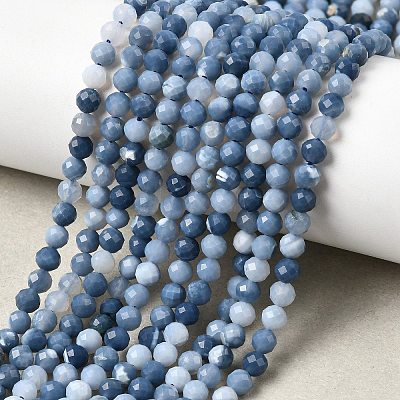 Natural Blue Opal Beads Strands G-P603-C-4mm-04-1