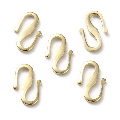 Brass S Hook Clasps X-KK-L205-04G-1