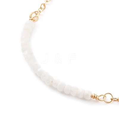 June Birthstone Natural Rainbow Moonstone Beaded Bracelets BJEW-JB06092-06-1