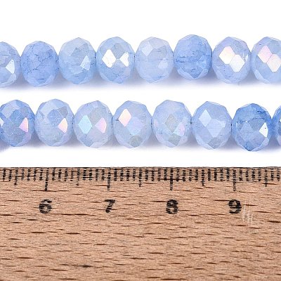 Electroplate Crackle Imitation Jade Glass Beads Strands LS-EGLA-Q131-02C-01-1