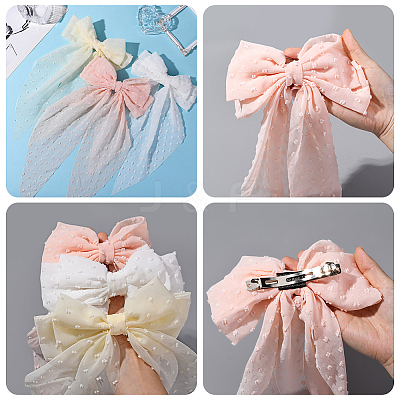3Pcs 3 Colors Cloth Bowknot Alligator Hair Clips PHAR-SP0001-16-1