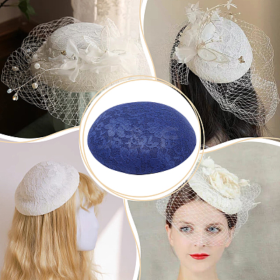 Imitation Hemp Round Fascinator Hat Base for Millinery AJEW-WH0472-45C-01-1