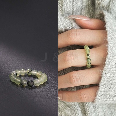 Natural Jade Stretchy Finger Rings FS-WG01730-20-1