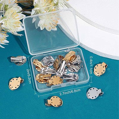 20Pcs 2 Colors 304 Stainless Steel Clip on Earring Pads STAS-SC0004-25-1
