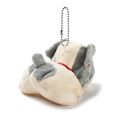 Velvet Dog Keychain HJEW-PW0005-08B-1