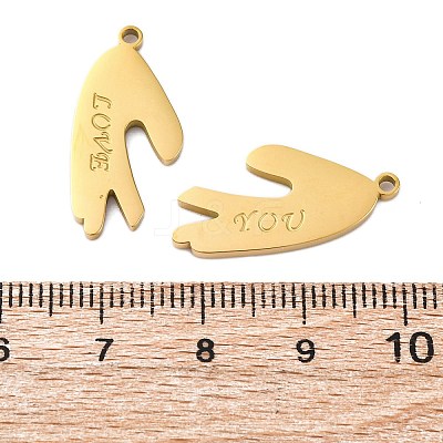304 Stainless Steel Split Pendants LS-STAS-H235-03A-G-1