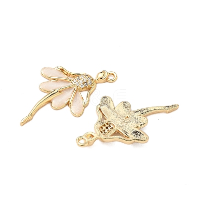 Brass Micro Pave Clear Cubic Zirconia Pendants KK-S531-25G-1