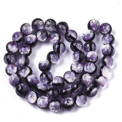 Handmade Silver Foil Glass Lampwork Beads Strands FOIL-T003-03D-1