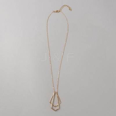 Zinc Alloy Geometry Pendant Necklace NJEW-WH0023-07G-1