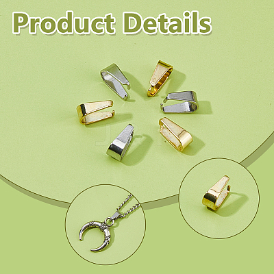 100Pcs 2 Colors 201/304 Stainless Steel Snap on Bails STAS-DC0017-34-1