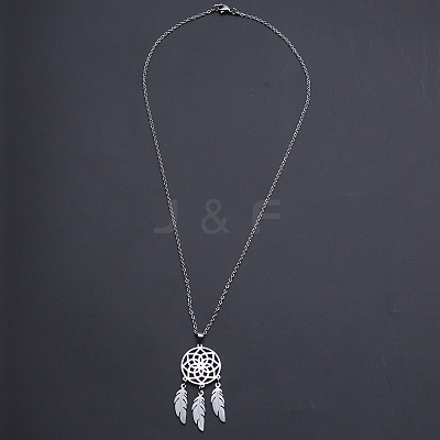 Non-Tarnish 201 Stainless Steel Pendants Necklaces NJEW-S105-JN727-45-1-1