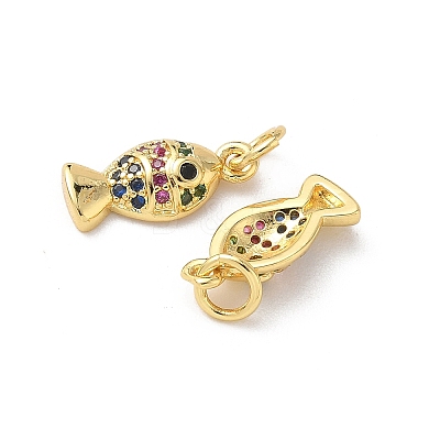 Brass Micro Pave Cubic Zirconia Pendants KK-D502-26L-G-1