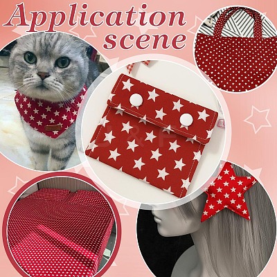 Red Cotton Fabric DIY-WH0750-293A-1