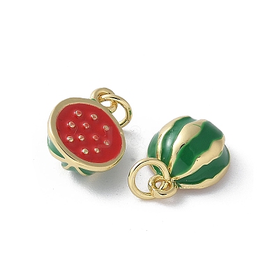 Brass Enamel Charms KK-D336-06G-01-1