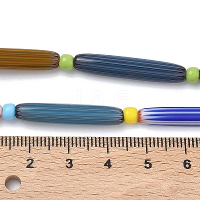 Handmade Lampwork Chevron Beads LAMP-Z019-01-1